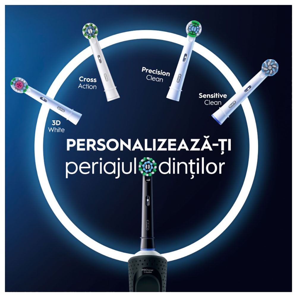 Periuta de dinti electrica ORAL-B  Vitality PRO, 7600 miscari/min, Curatare 2D, 3 programe, 1 capat, negru