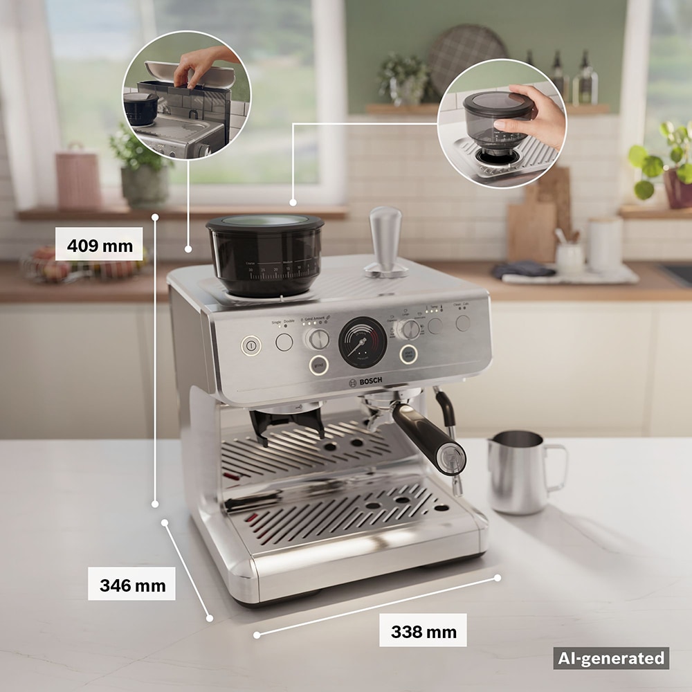 Espressor automat BOSCH HomeCafe Seria 4 PFE403C3, 2.8l, 1600W, 15 bar, argintiu