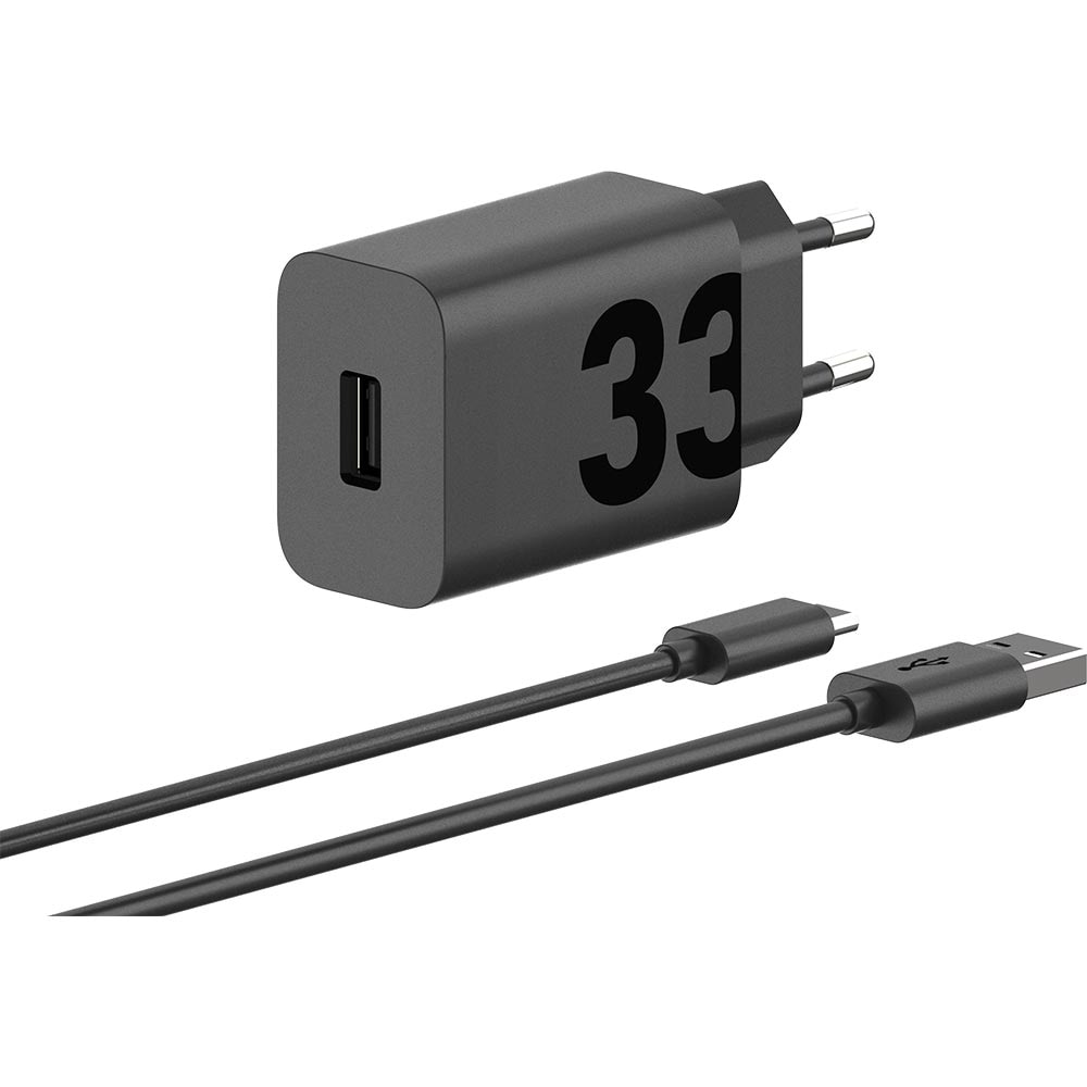 Incarcator retea MOTOROLA TurboPower, 1x USB-C, 33W, Cablu inclus 1m, negru