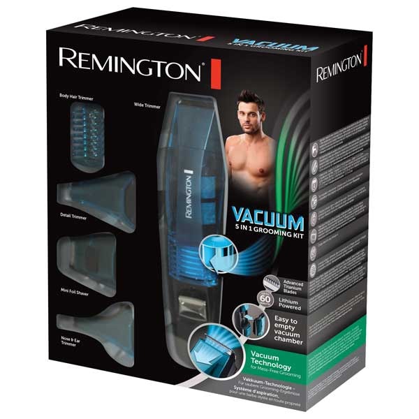 Set de ingrijire personala 5 in 1 REMINGTON Vacuum PG6070, acumulator, 60 min autonomie, albastru