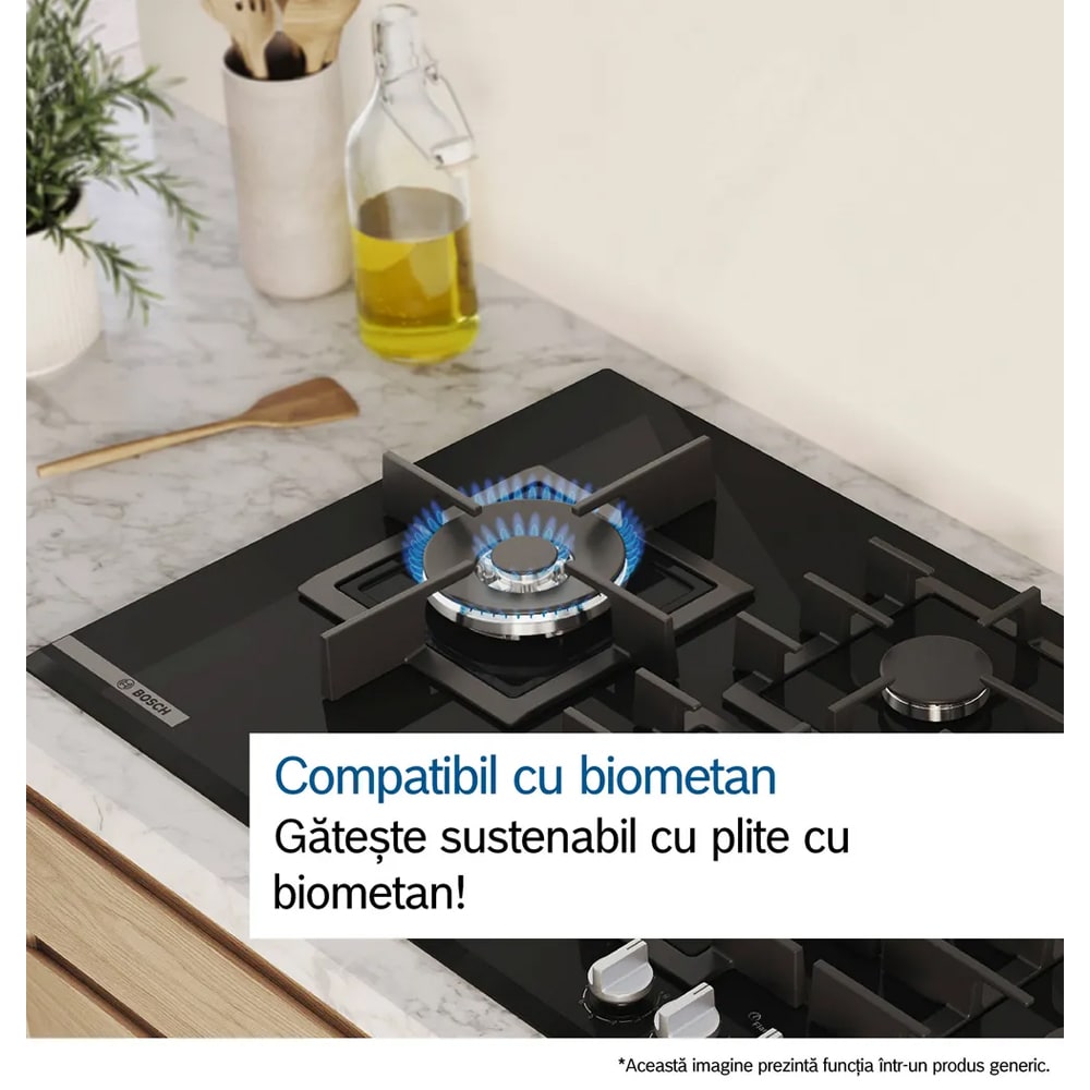 Plita incorporabila BOSCH PGQ7B5K90, Gaz, 5 arzatoare, Wok, inox