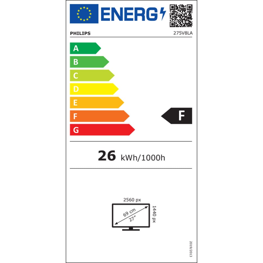 Monitor LED VA PHILIPS 275V8LA, 27", QHD, 75Hz, AdaptiveSync, negru