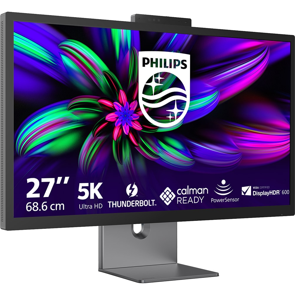 Monitor LED IPS PHILIPS 27E3U7903/00, 27", 5K, 70Hz, HDR 600, boxe, gri