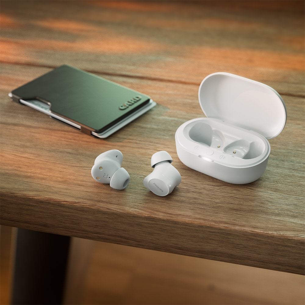 Casti PHILIPS TAT1209WT/00, True wireless, Bluetooth, In-ear, Microfon, White