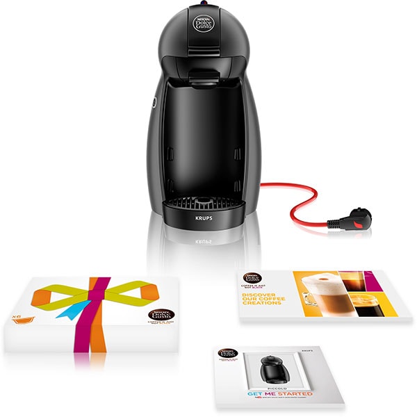 Espressor capsule KRUPS Nescafe Dolce Gusto Piccolo KP100B, 0.6l, 1500W, 15 bar, negru-gri antracit
