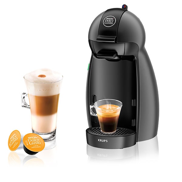 Espressor capsule KRUPS Nescafe Dolce Gusto Piccolo KP100B, 0.6l, 1500W, 15 bar, negru-gri antracit