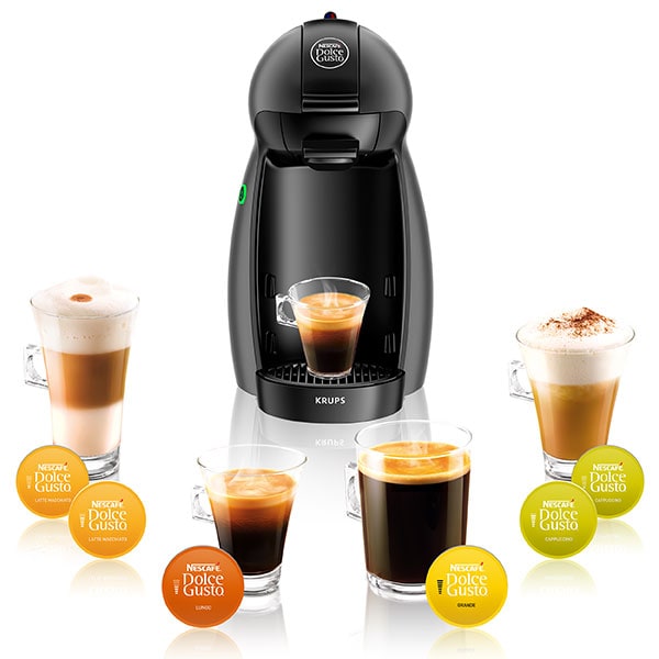 Espressor capsule KRUPS Nescafe Dolce Gusto Piccolo KP100B, 0.6l, 1500W, 15 bar, negru-gri antracit