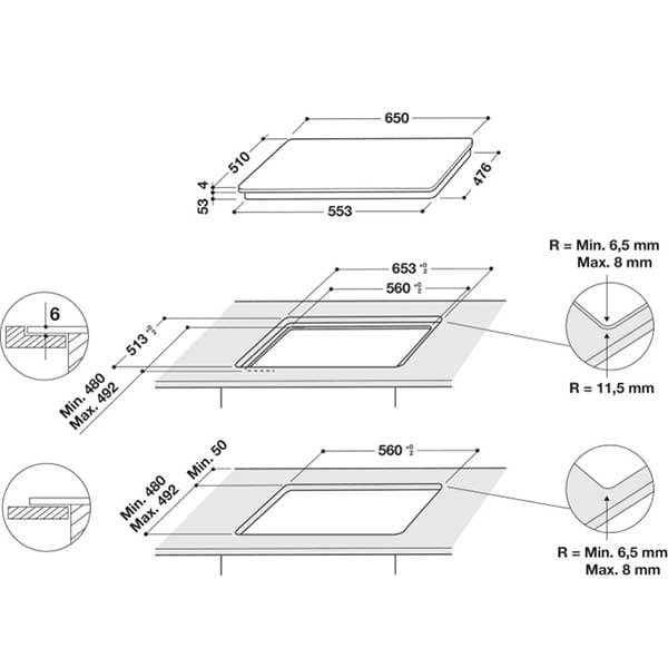 Plita incorporabila WHIRLPOOL SMP 658 C BT IXL, Inductie, 8 arzatoare, Touch Control, negru
