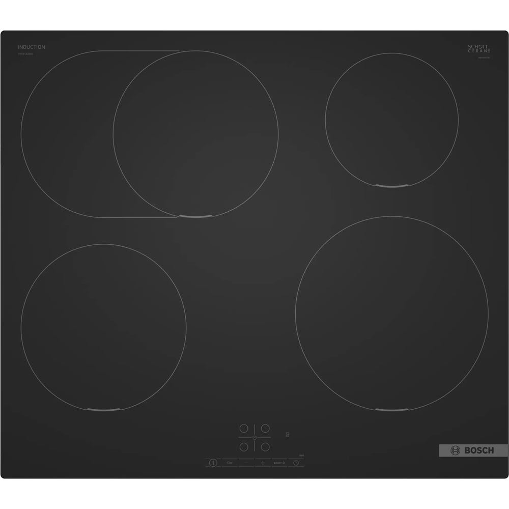 Plita incorporabila BOSCH PIF61ABB5E, Inductie, 4 arzatoare, Touch Control, negru mat