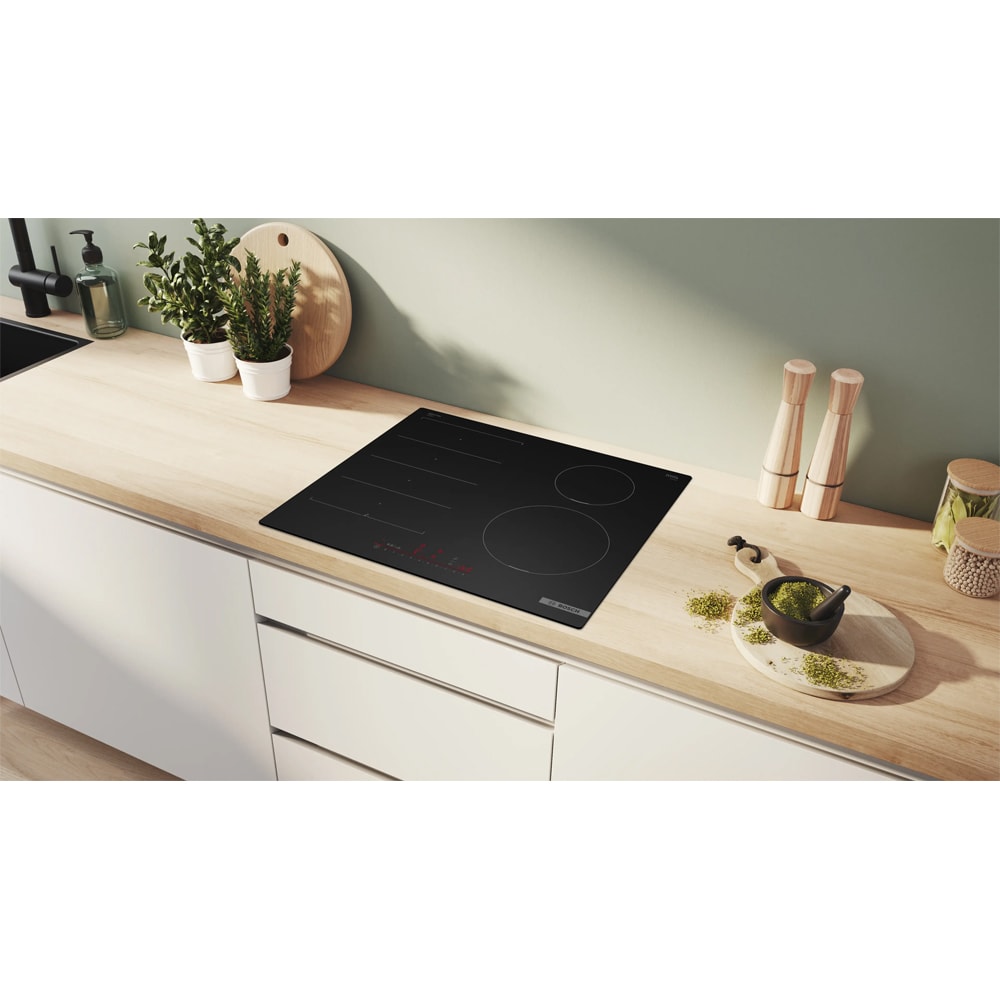 Plita incorporabila BOSCH PIX61AHC1E, Inductie, 4 arzatoare, Touch Control, negru mat