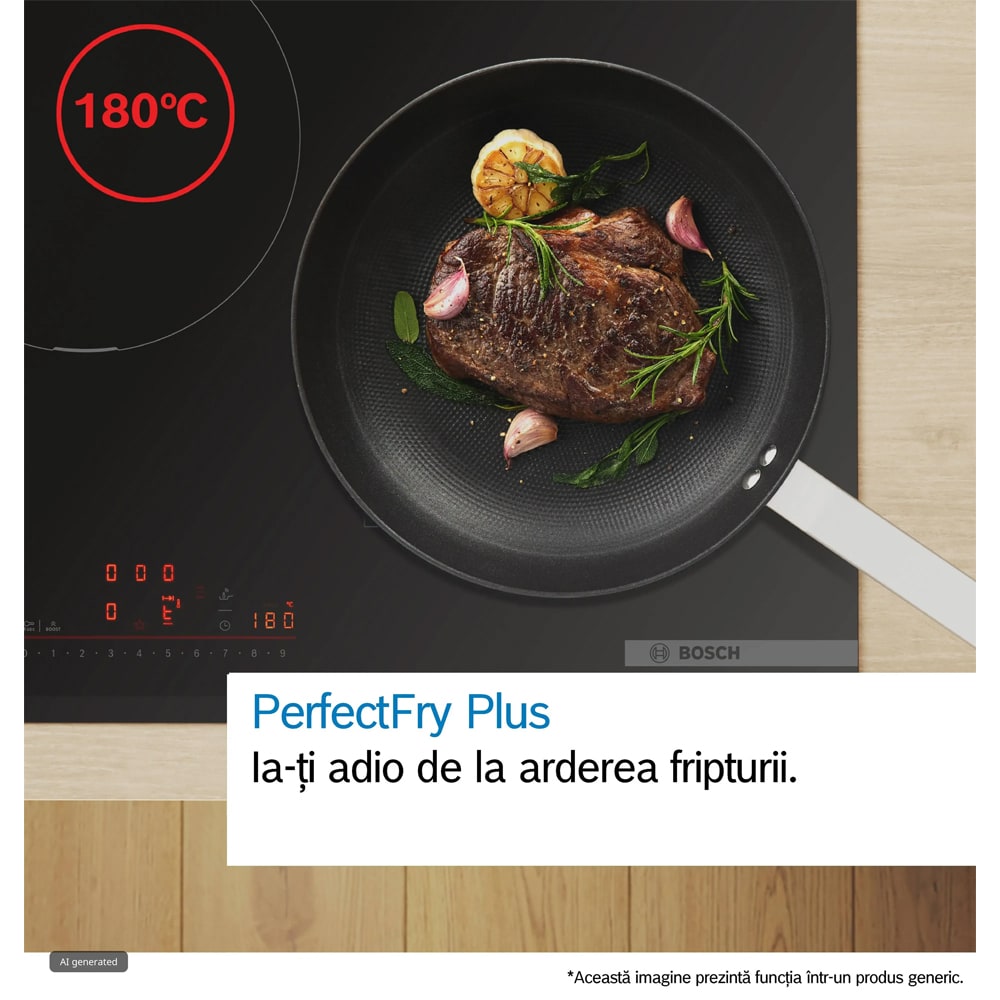 Plita incorporabila BOSCH PIX61AHC1E, Inductie, 4 arzatoare, Touch Control, negru mat