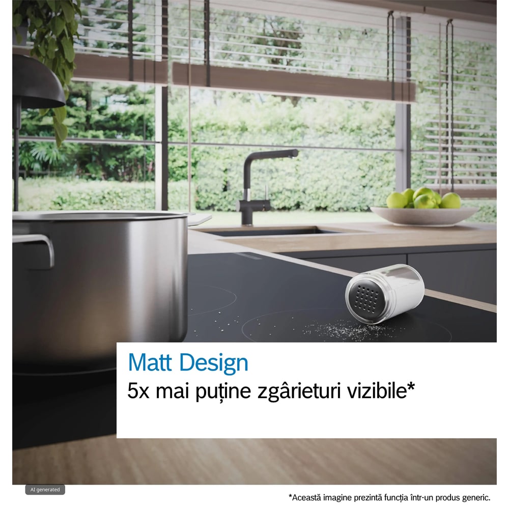 Plita incorporabila BOSCH PIX61AHC1E, Inductie, 4 arzatoare, Touch Control, negru mat