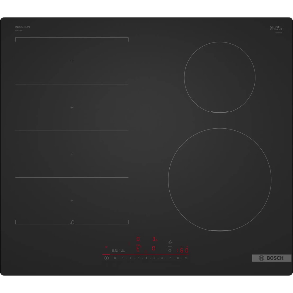 Plita incorporabila BOSCH PIX61AHC1E, Inductie, 4 arzatoare, Touch Control, negru mat