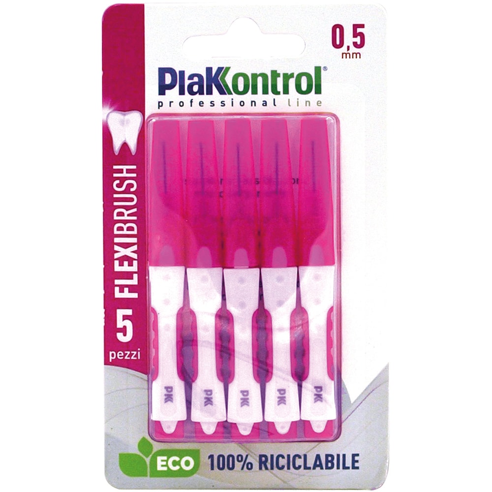 Set 5 periute de dinti PLAKKONTROL 0.5 mm, rosu