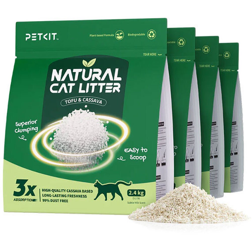 Nisip parfumat pentru pisici PETKIT Eco, 4 x 2.4 kg