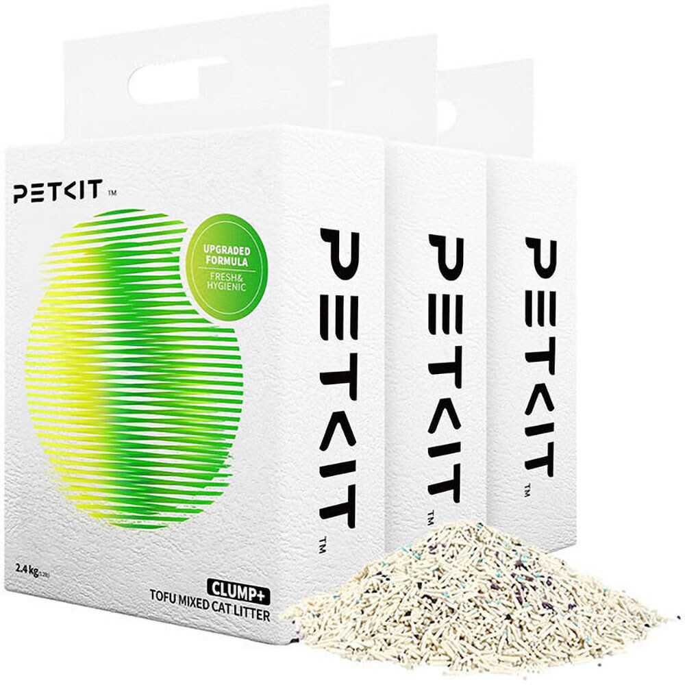 Nisip parfumat pentru pisici PETKIT Tofu Bentonita, 3 x 2.4 kg