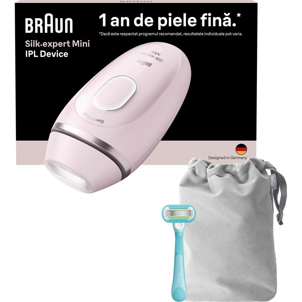 Epilator IPL BRAUN Silk-expert Pro 3 PL1111, 300.000 impulsuri, roz