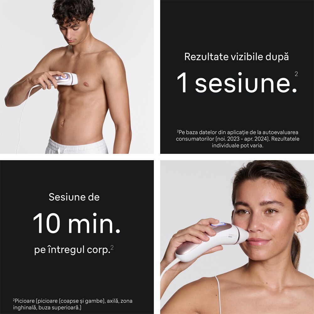 Epilator IPL BRAUN Skin Expert PRO 7 PL7321, 400000 de impulsuri, 3 accesorii, alb