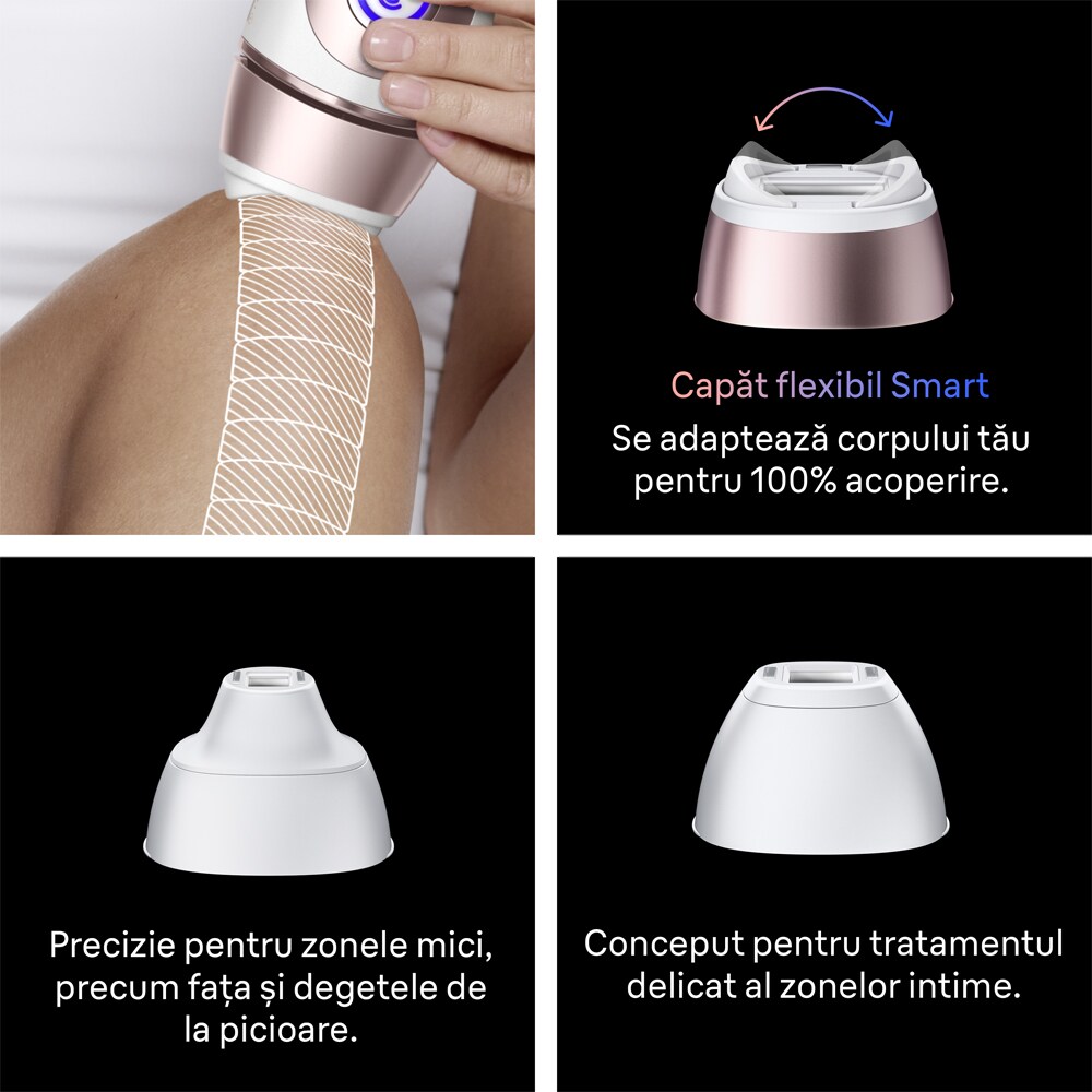Epilator IPL BRAUN Skin Expert PRO 7 PL7321, 400000 de impulsuri, 3 accesorii, alb