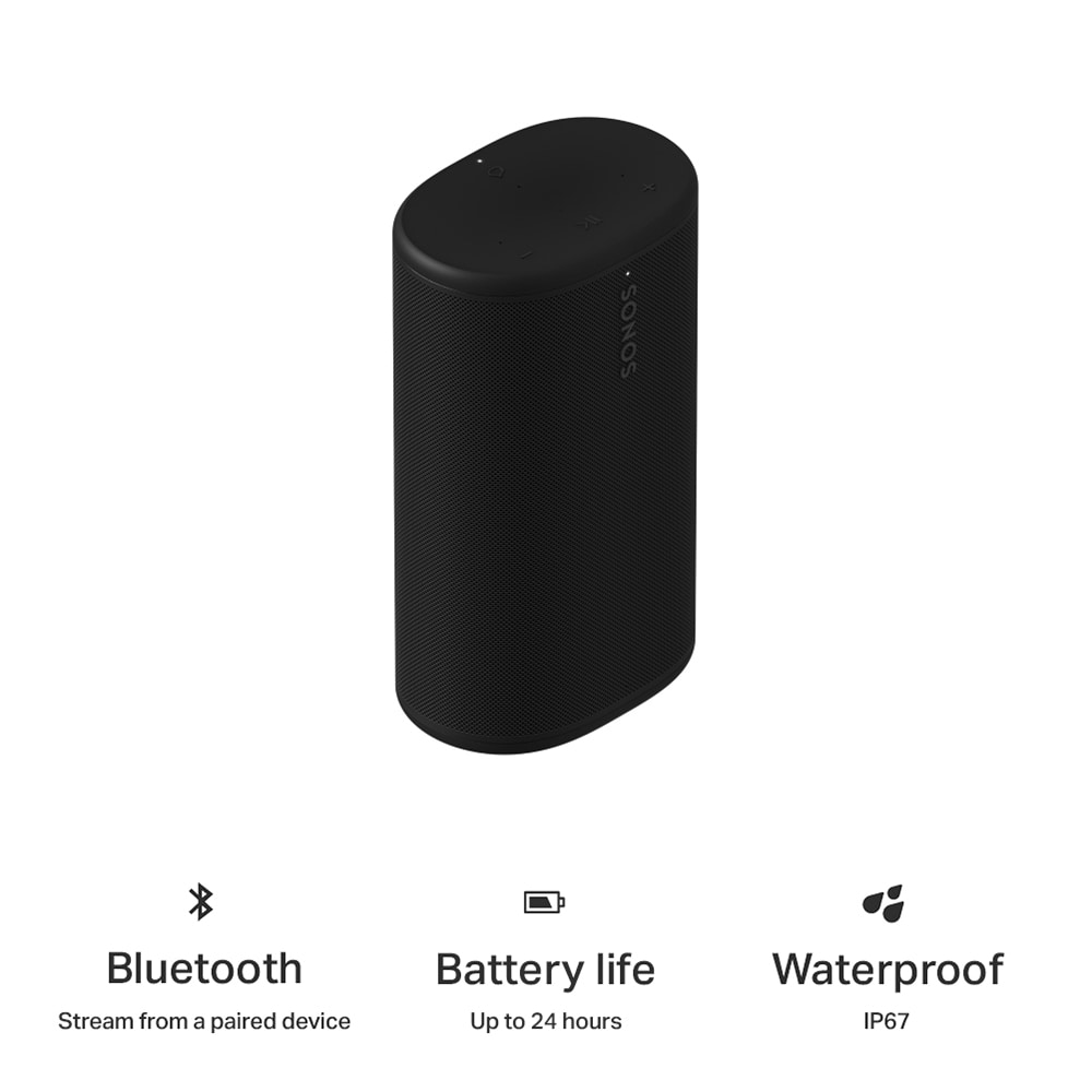 Boxa portabila SONOS Play, Wi-Fi, Bluetooth, IP67, negru