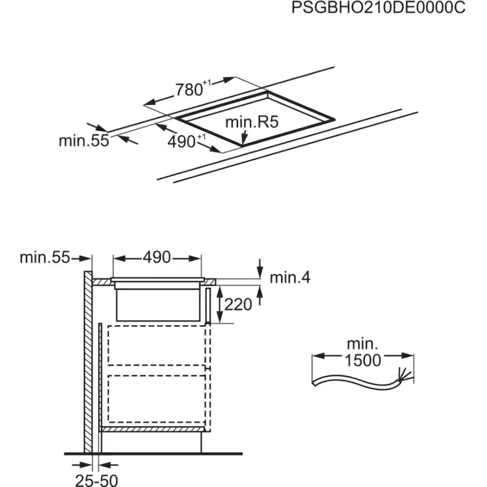 Plita incorporabila cu hota integrata AEG CCE84779FB, Inductie, 4 arzatoare, Touch control, negru