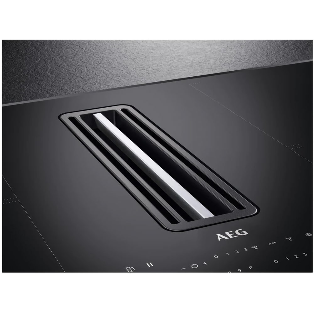 Plita incorporabila cu hota integrata AEG CCE84779FB, Inductie, 4 arzatoare, Touch control, negru
