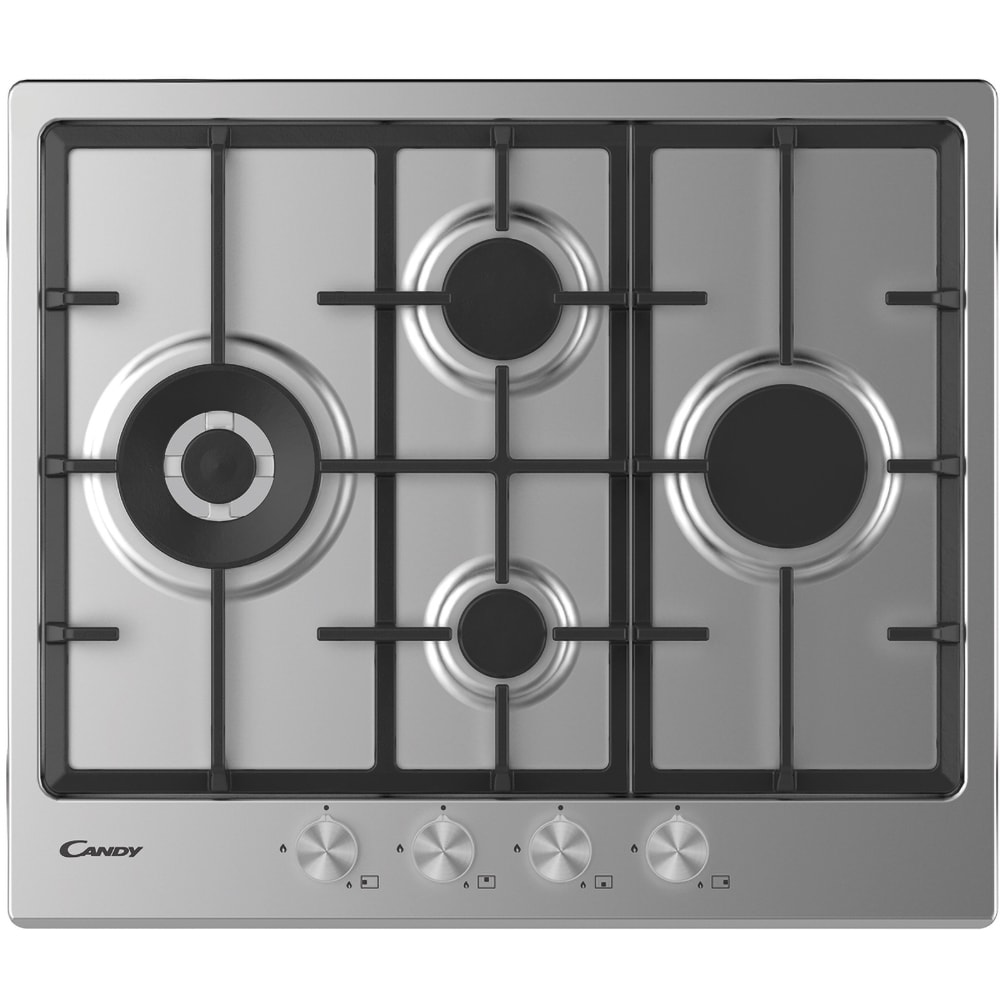 Plita incorporabila CANDY CHG6DWPX, Gaz, 4 arzatoare, Wok, inox