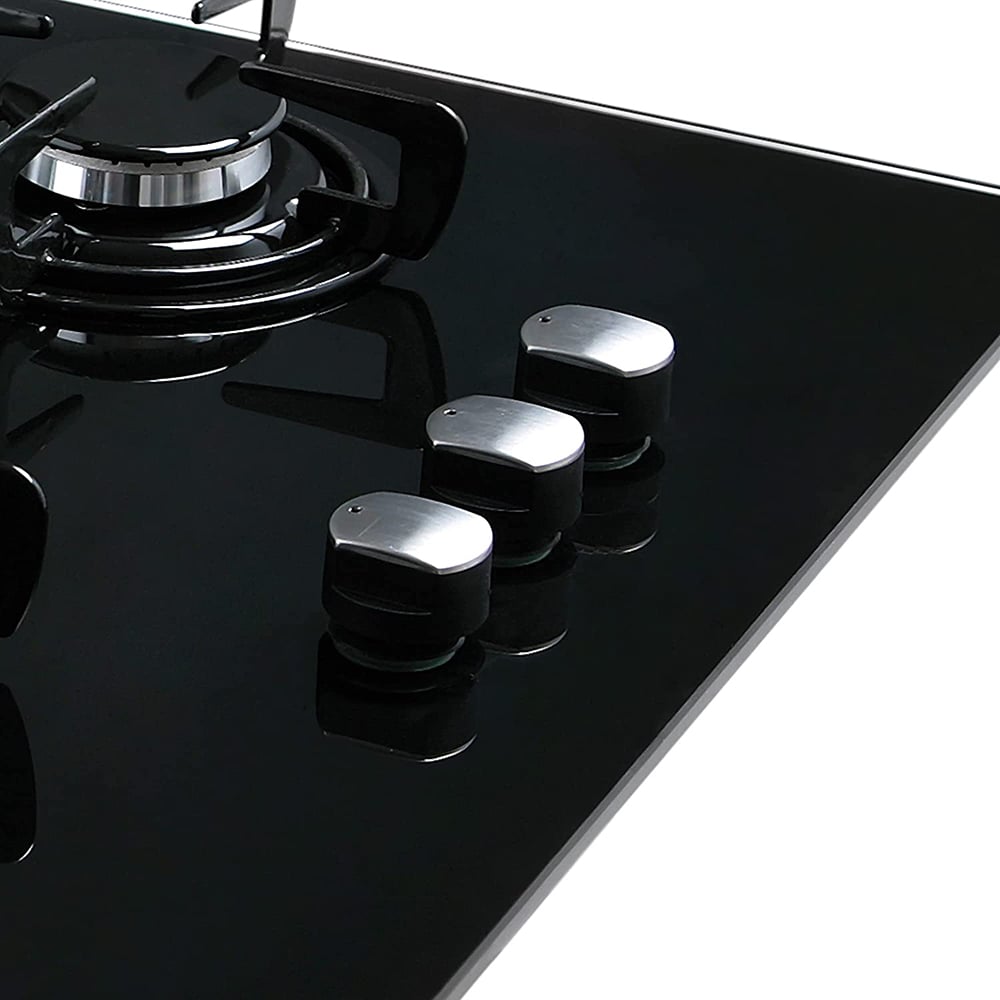 Plita incorporabila CATA CIB 6021 BK, Gaz, 3 arzatoare, Wok, negru