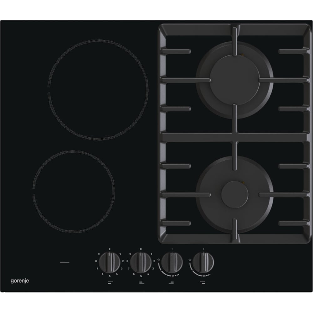 Plita incorporabila GORENJE GCE691BSC, Gaz + Electric, 4 arzatoare, negru
