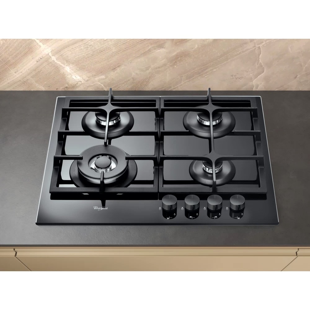 Plita incorporabila WHIRLPOOL GOA 6425/NB1, Gaz, 4 arzatoare, Wok, negru