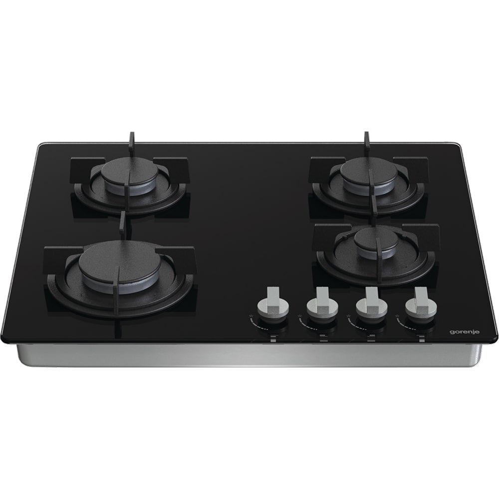 Plita incorporabila GORENJE GT64B, Gaz, 4 arzatoare, negru