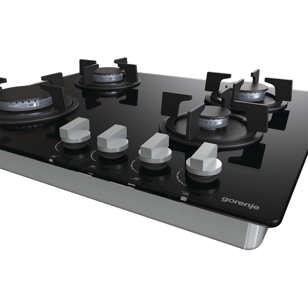 Plita incorporabila GORENJE GT64B, Gaz, 4 arzatoare, negru