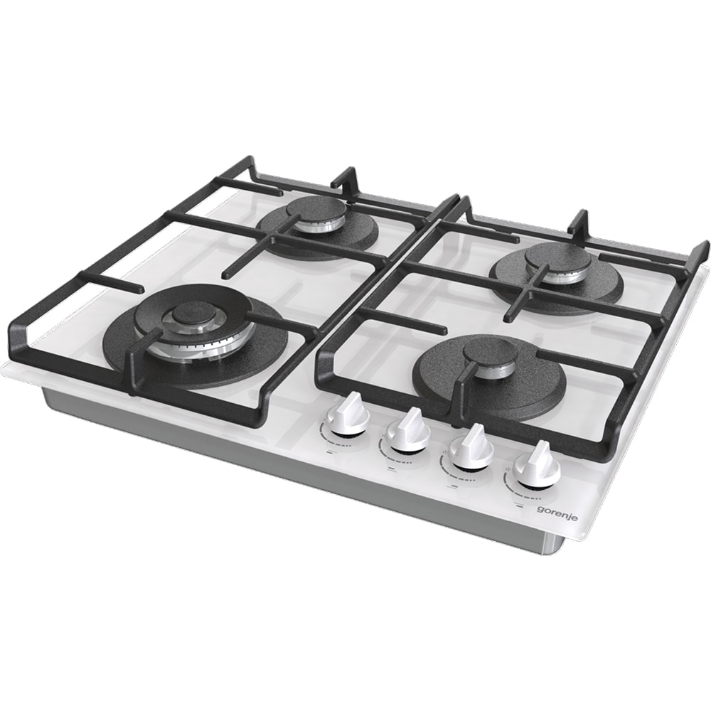 Plita incorporabila GORENJE GTW641EW, Gaz, 4 arzatoare, Wok, alb