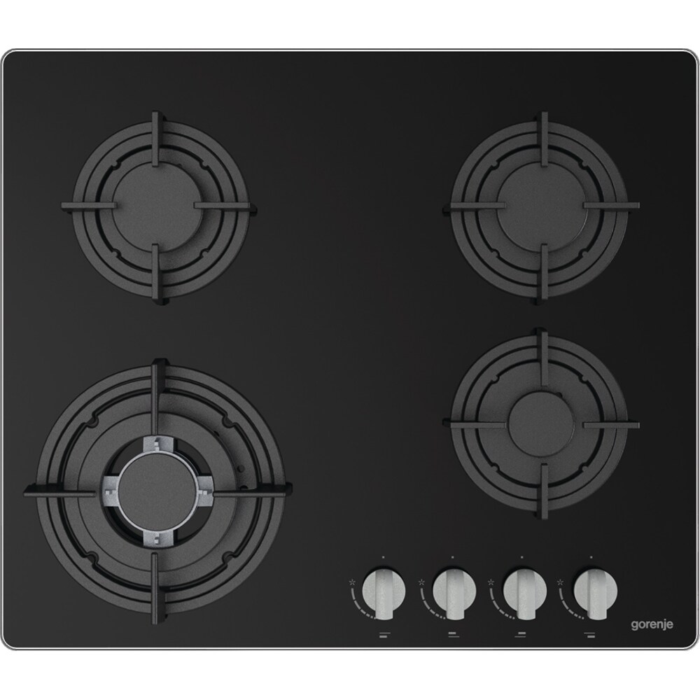 Plita incorporabila GORENJE GTW64B, Gaz, 4 arzatoare, Wok, negru