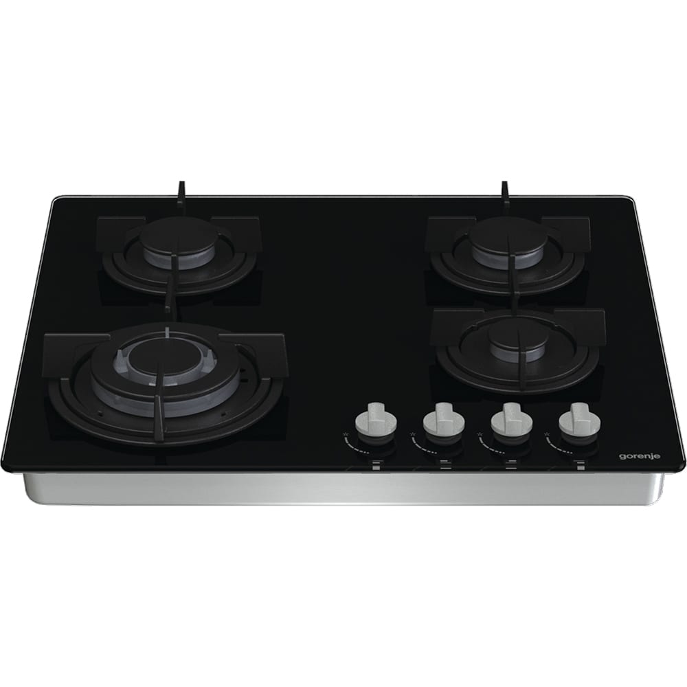 Plita incorporabila GORENJE GTW64B, Gaz, 4 arzatoare, Wok, negru