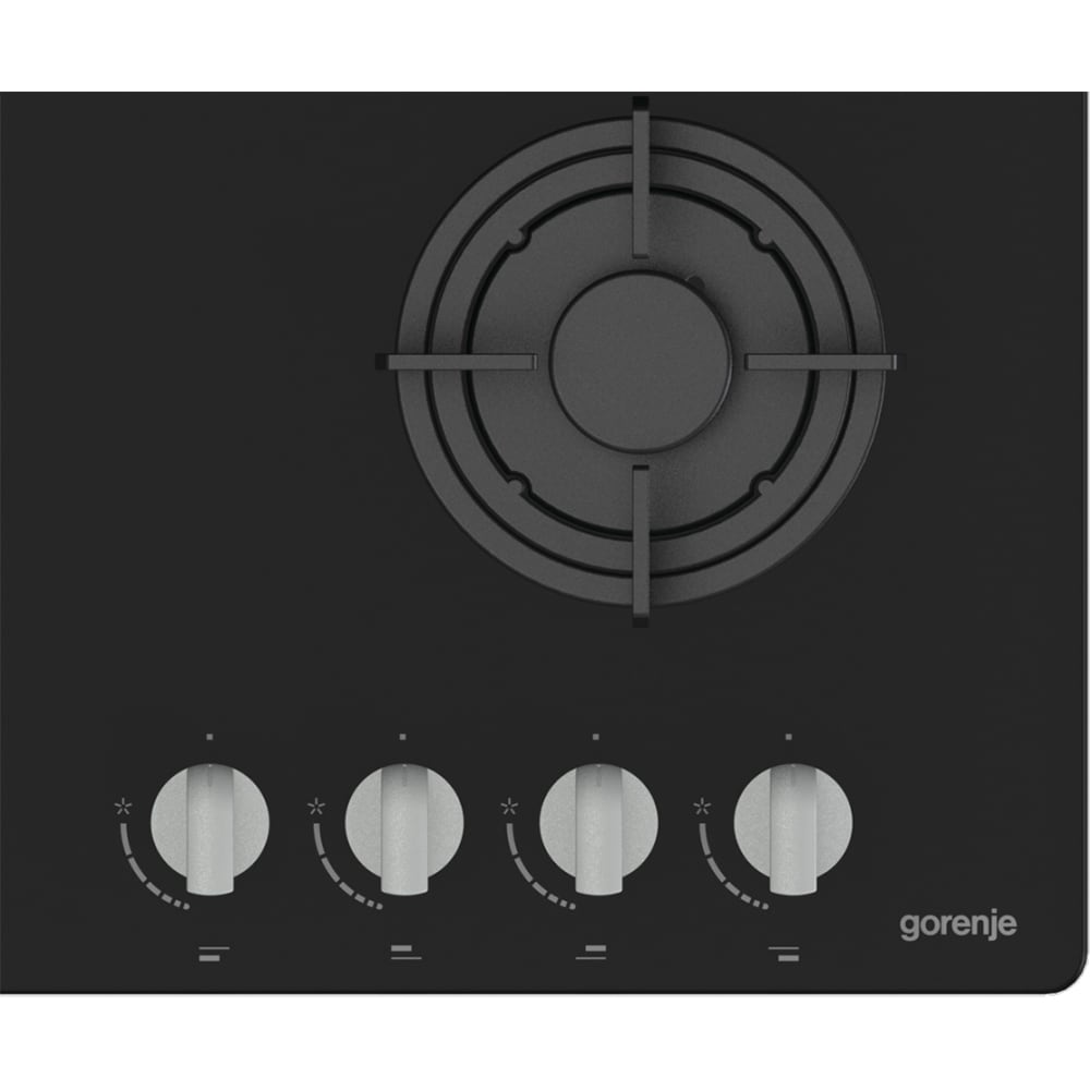Plita incorporabila GORENJE GTW64B, Gaz, 4 arzatoare, Wok, negru