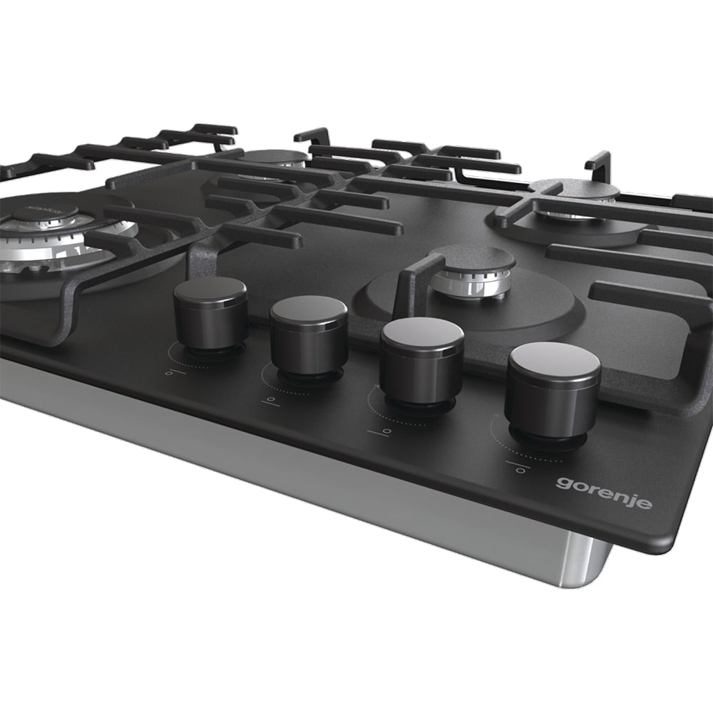 Plita incorporabila GORENJE GW642SYB, Gaz, 4 arzatoare, Wok, negru