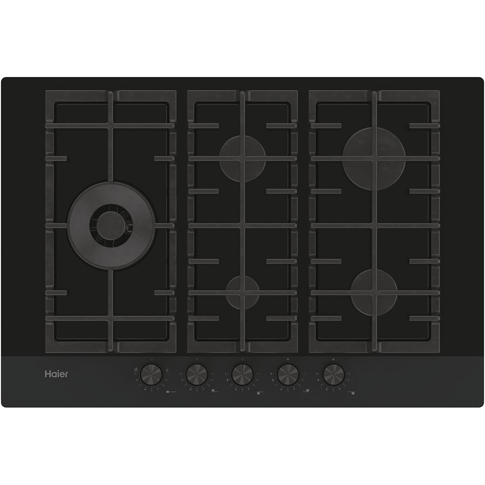 Plita incorporabila HAIER HAVG7WL4HB, Gaz, 5 arzatoare, Wok, negru