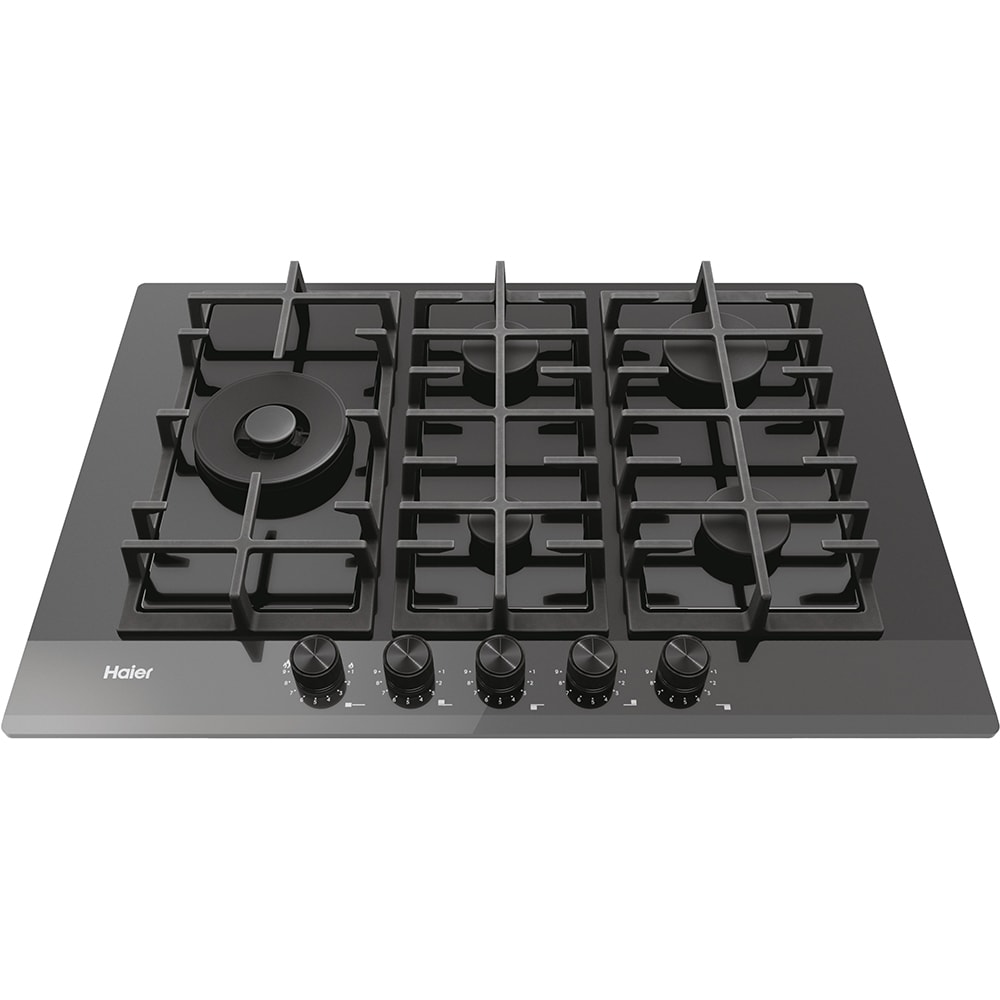 Plita incorporabila HAIER HAVG7WL4HB, Gaz, 5 arzatoare, Wok, negru