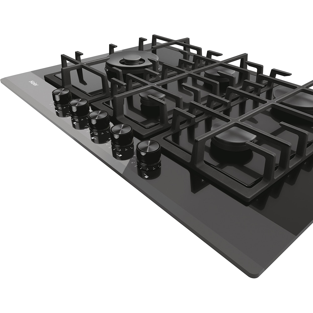 Plita incorporabila HAIER HAVG7WL4HB, Gaz, 5 arzatoare, Wok, negru