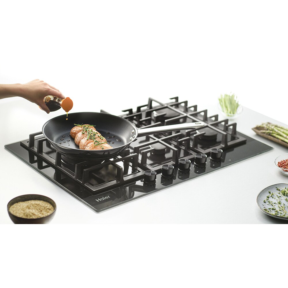 Plita incorporabila HAIER HAVG7WL4HB, Gaz, 5 arzatoare, Wok, negru