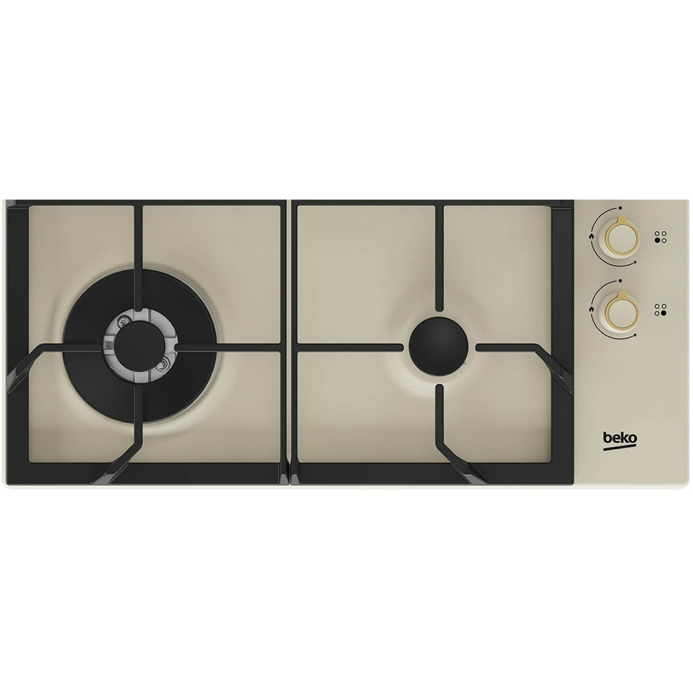 Plita incorporabila BEKO HIGG64125SCR, Gaz, 4 arzatoare, Wok, crem