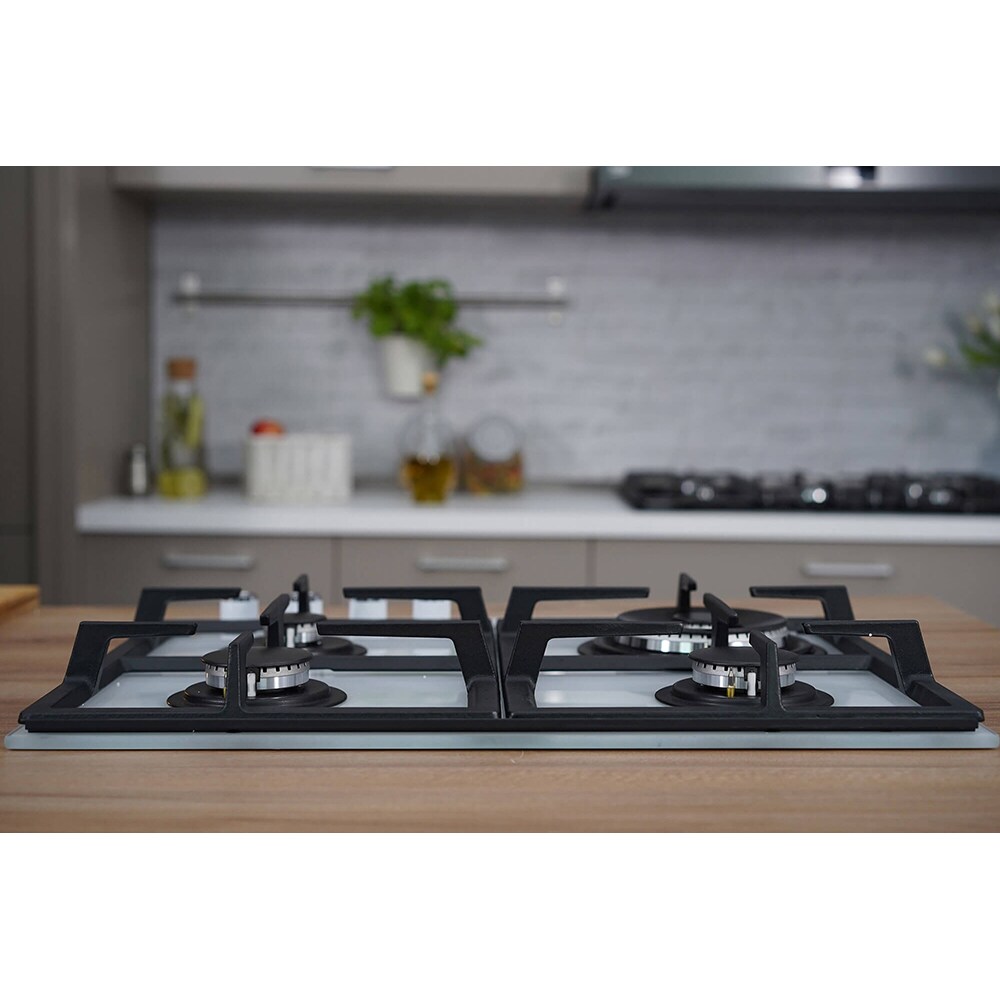 Plita incorporabila BEKO HILW64225SW, Gaz, 4 arzatoare, Wok, alb