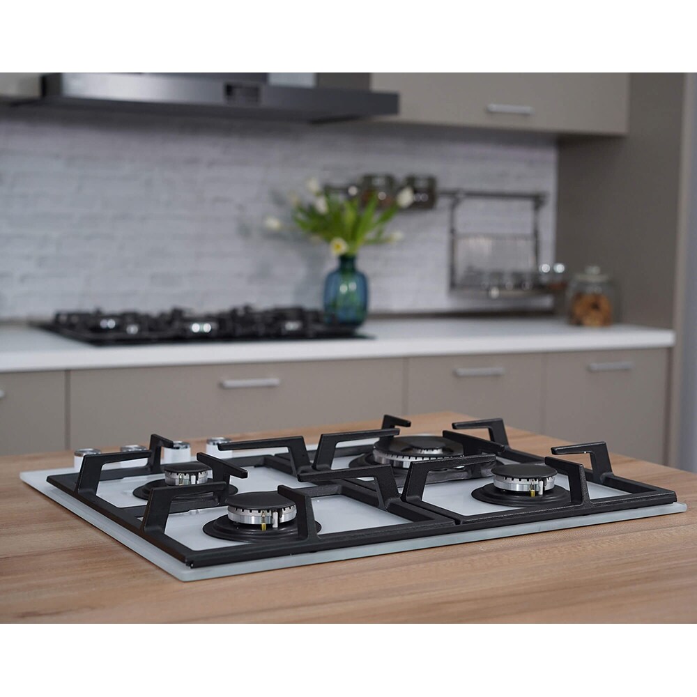 Plita incorporabila BEKO HILW64225SW, Gaz, 4 arzatoare, Wok, alb