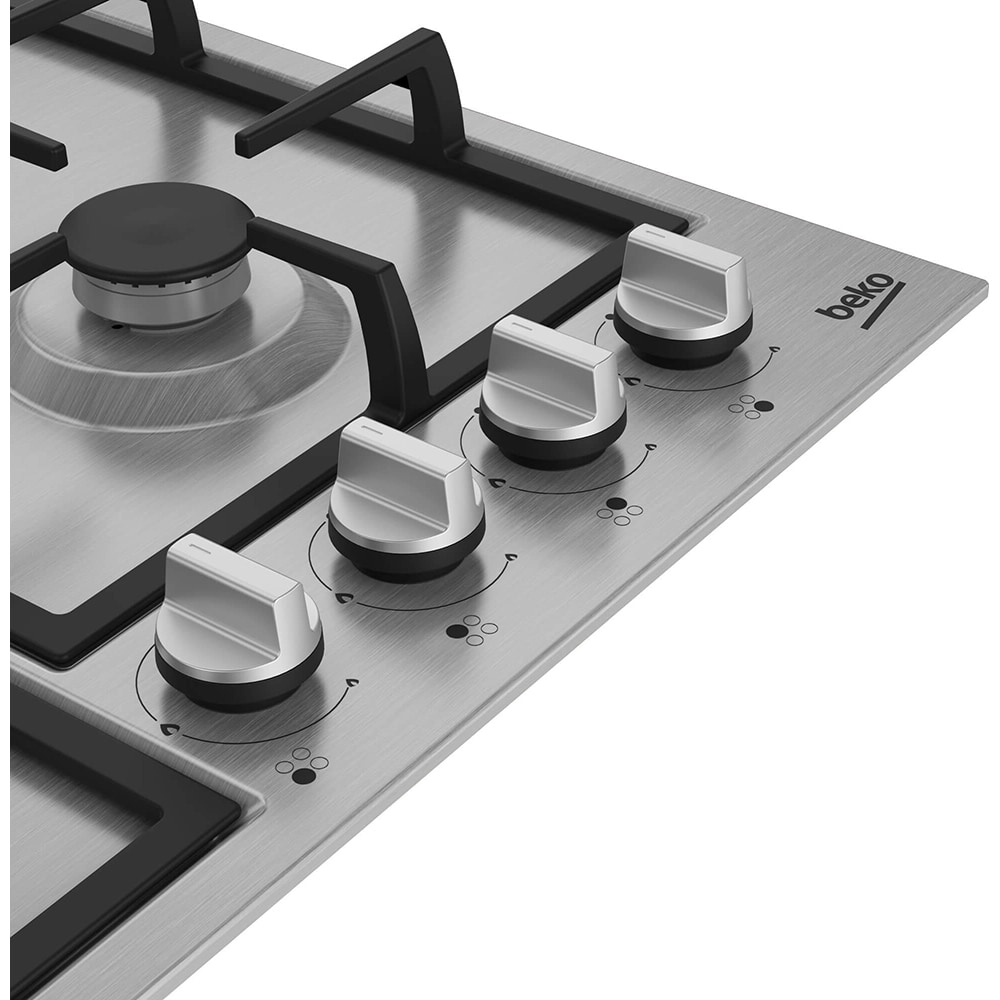 Plita incorporabila BEKO HIYG64225SXO, Gaz, 4 arzatoare, Wok, inox