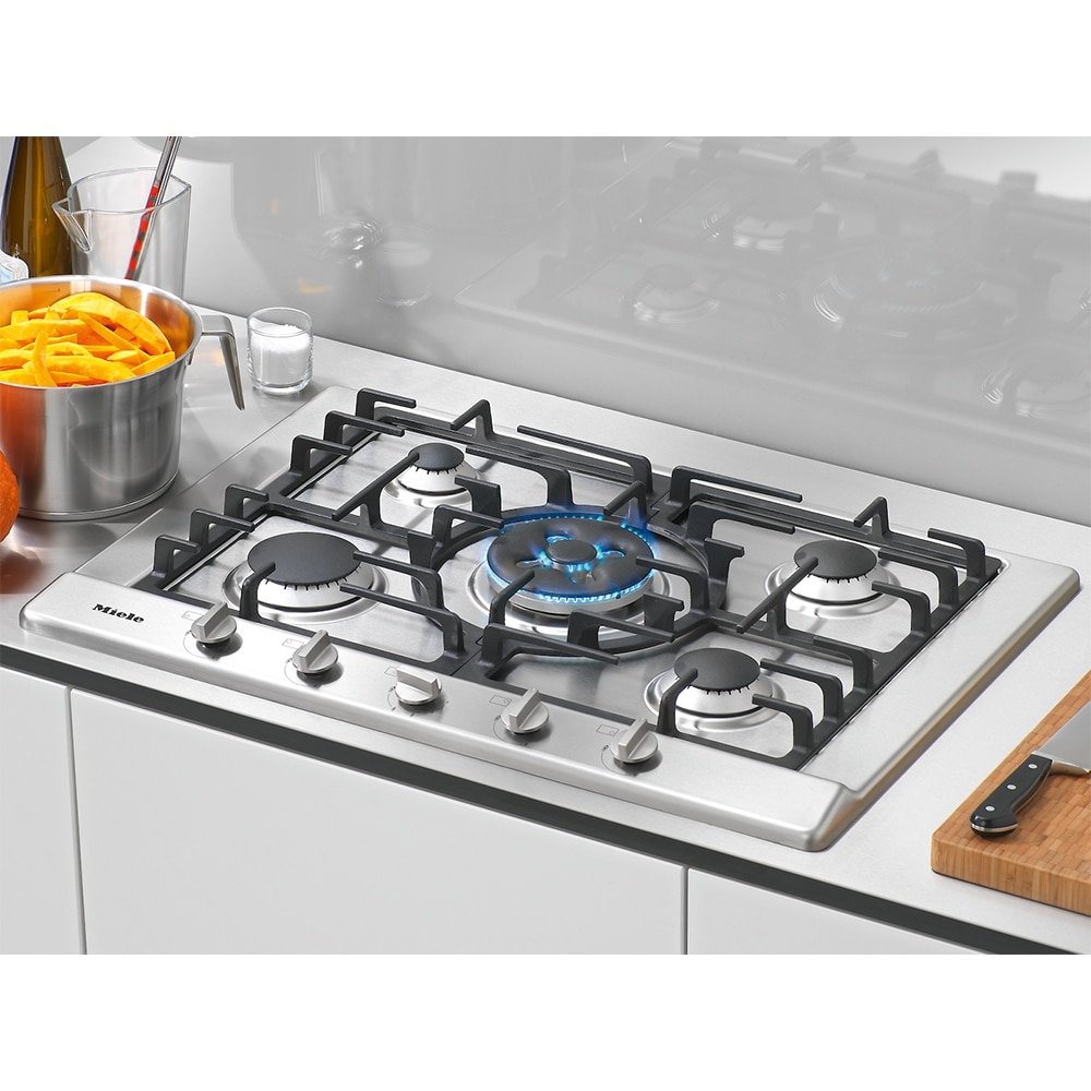 Plita incorporabila MIELE KM 2034, Gaz, 5 arzatoare, Wok, inox