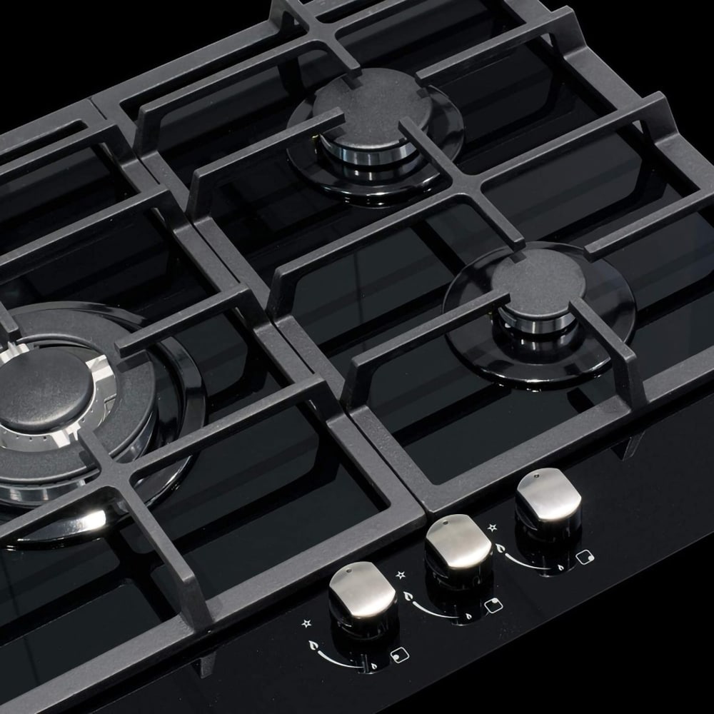 Plita incorporabila CATA LCI 6021 BK, Gaz, 3 arzatoare, Wok, negru