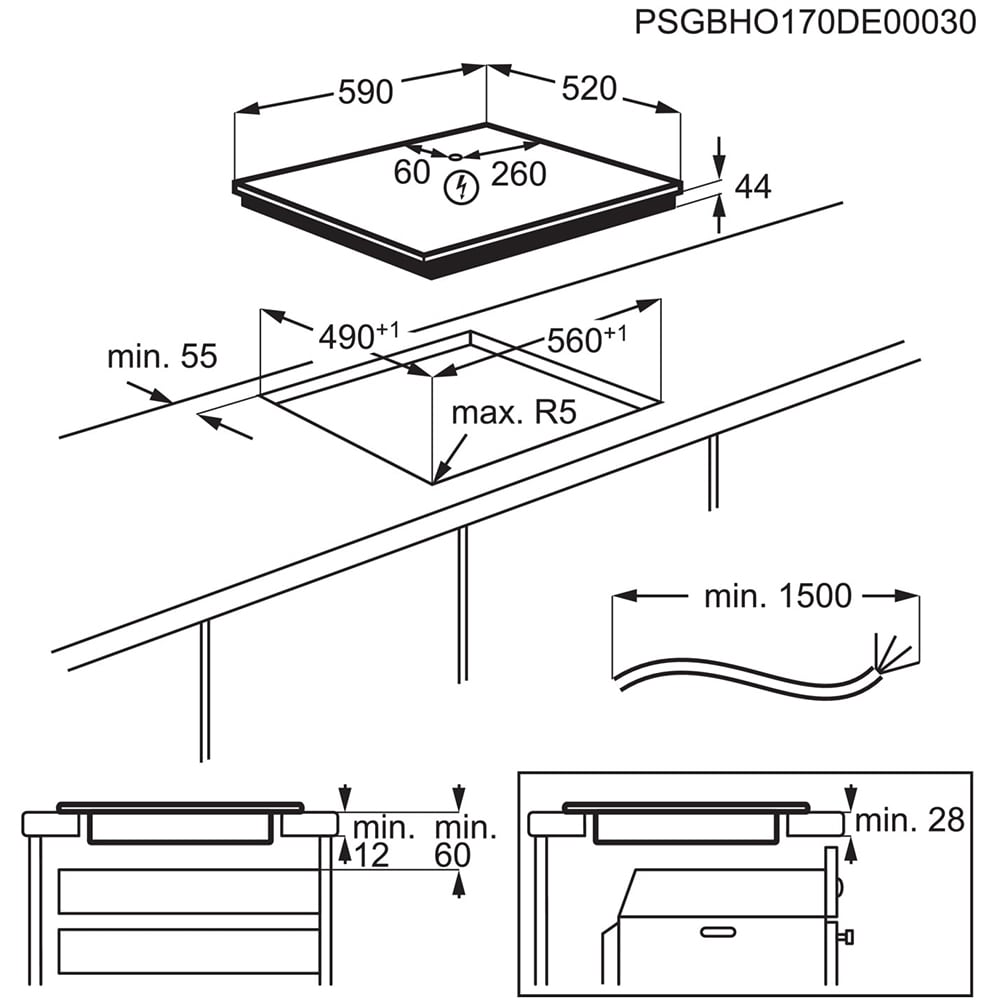 Plita incorporabila ELECTROLUX LIV63431BK, Inductie, 4 arzatoare, Touch Control, negru