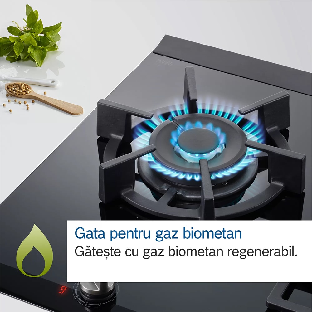 Plita incorporabila BOSCH PSY6A6B20, Gaz + Electric, 4 arzatoare, negru