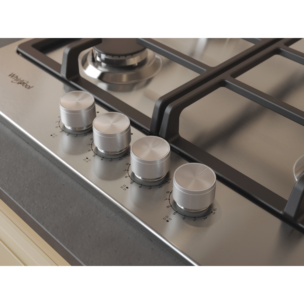 Plita incorporabila WHIRLPOOL TKRL 660 IX, Gaz, 4 arzatoare, inox